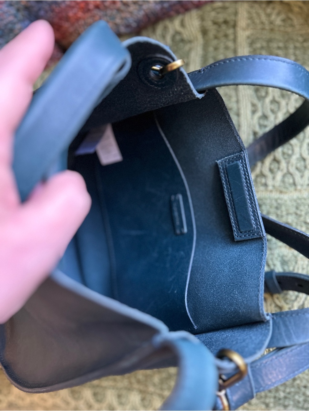 Madewell Sydney Crossbody Bag Mineral Blue Buttery Leather Teal - Picture 14 of 16